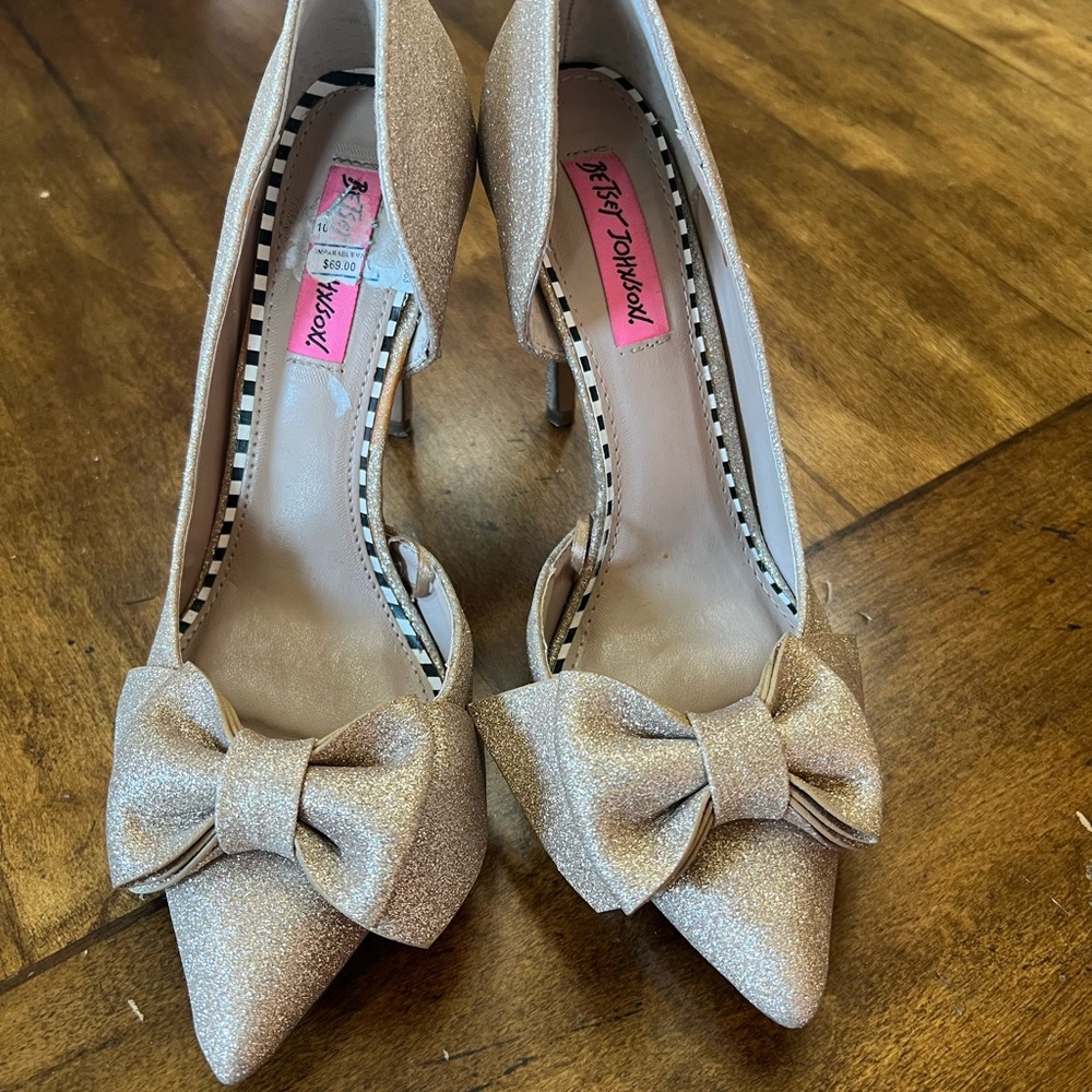 Betsey Johnson glitter heels